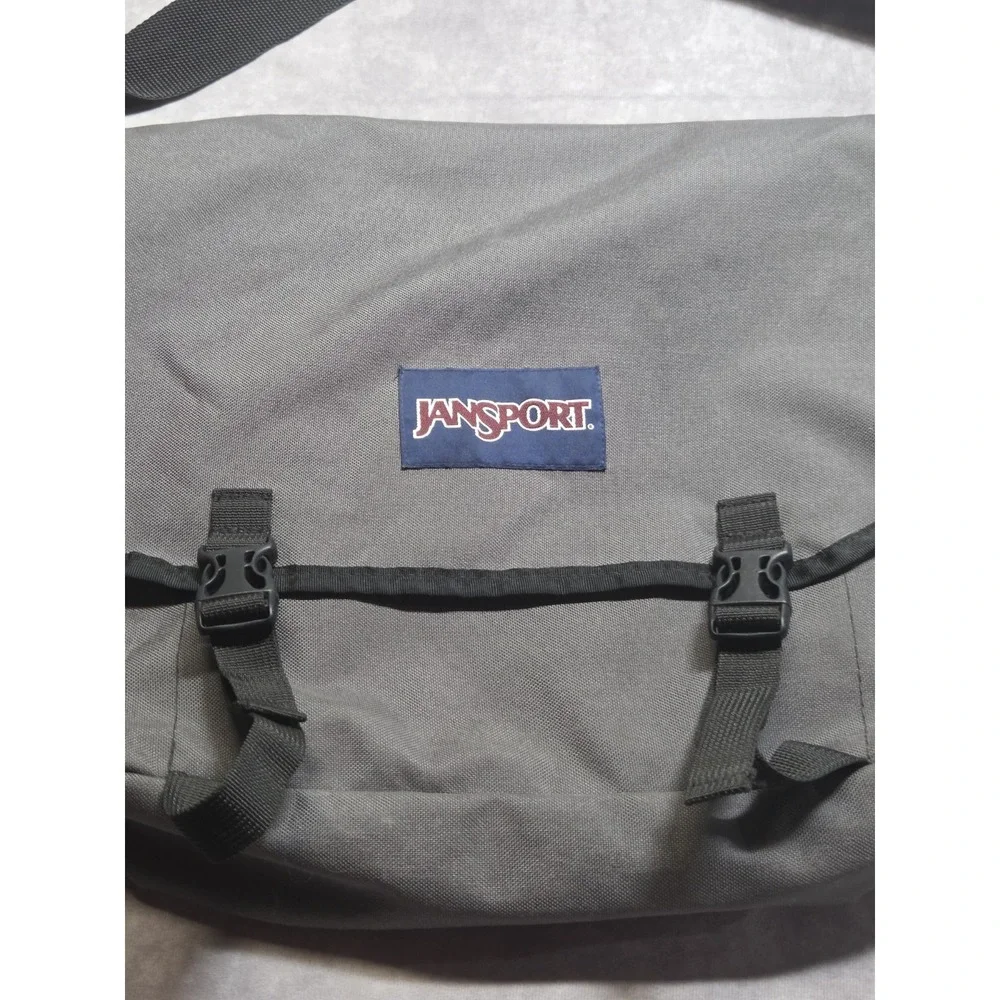 Y2K Vintage Jansport Grey/Black Messenger Bag 14